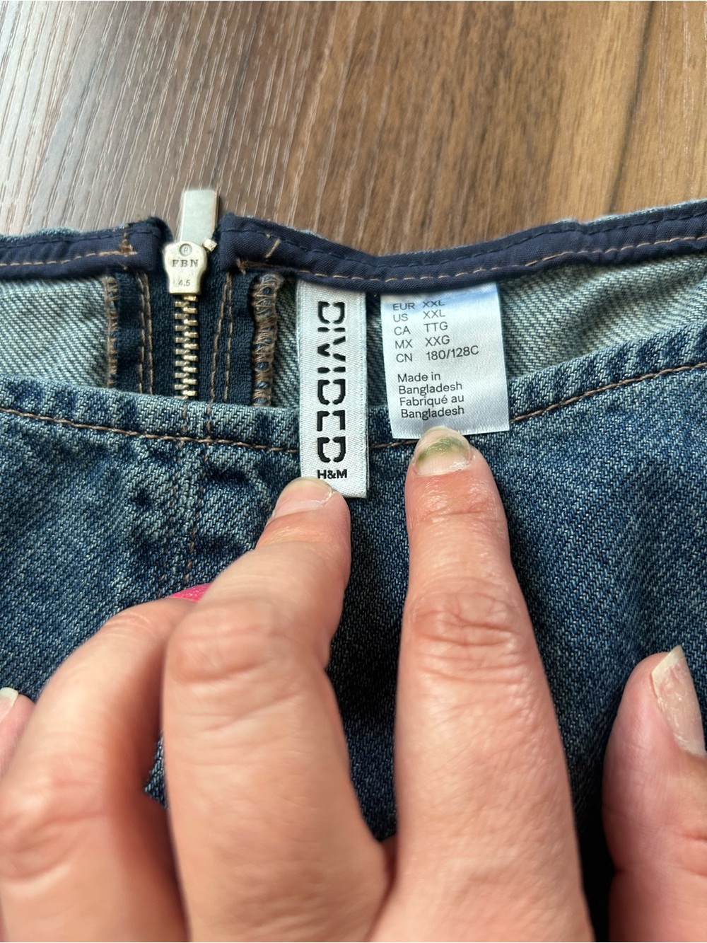 H&M Divided Denim Peplum Blouse Top Dressy - Picture 10 of 13